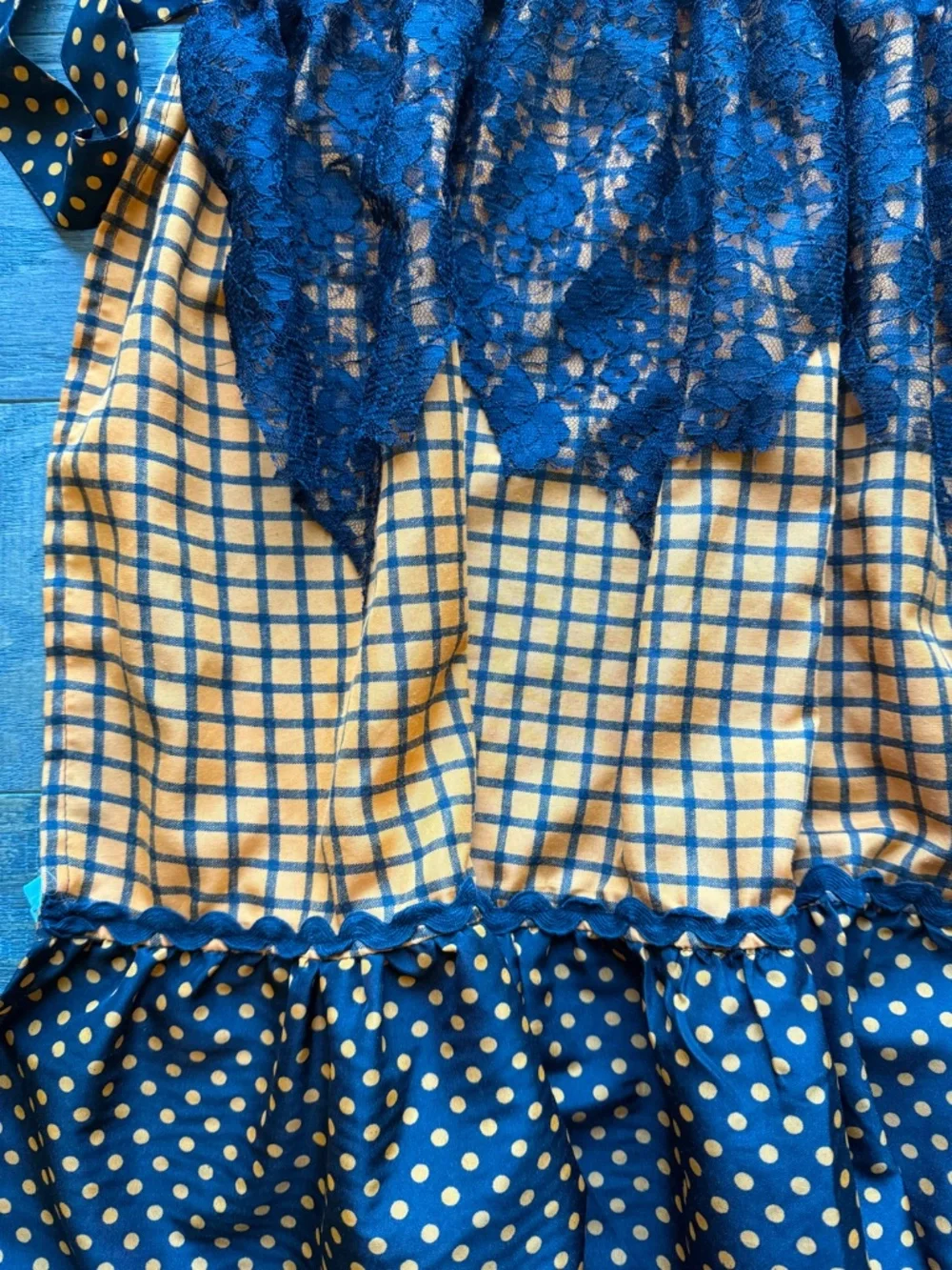 Pier 1 Imports Halloween Apron Orange Black Polka Dot Lace Spiderweb Cottagecore
